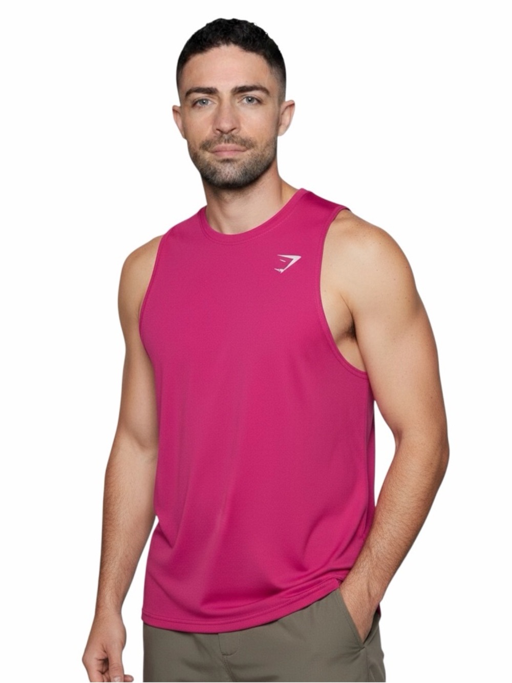 Gymshark Tank Top Pink Sleeveless Athletic Workout Shirt Mens Size M